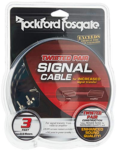 Rockford Fosgate RFI-3 Twisted Pair 3-Feet Signal Cable Rockford Fosgate RFI-3 Twisted Pair 3-Feet Signal Cable